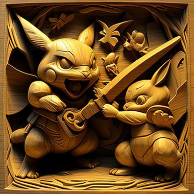 3D model Bound For Trouble Pikachu VS Nyarth (STL)